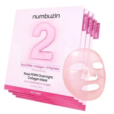 Numbuzin No 2 Rose Pdrn Overnight Collagen Gel Mask 4 x 37g